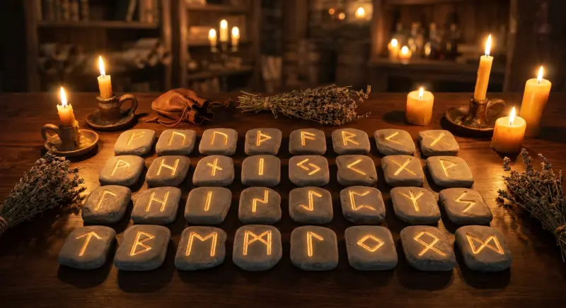 Значение рун — все 24 руны Старшего Футарка с символами и описанием на каменных плитках